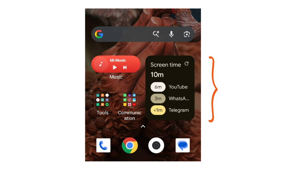 Screen time managing technique
